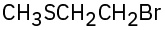 The structure of a methyl bromoethyl thioether, with a bromoethyl and methyl groups.
