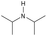 A nitrogen bonded to one hydrogen and two isopropyl groups.