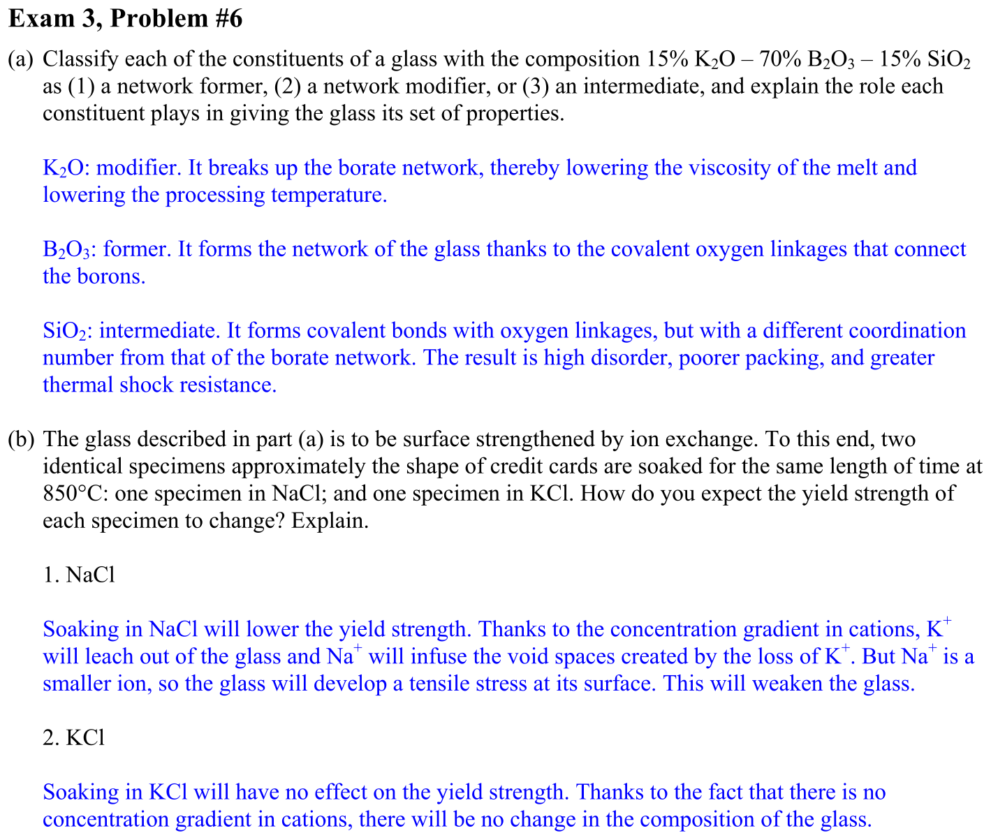 Answer Exam 3, Problem #6