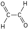 The structure of ethane-1, 2-dial has a 2-carbon chain. Each carbon is single-bonded to a hydrogen atom and double-bonded to an oxygen atom.