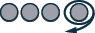 A circular arrow highlights one grey circle in a row of four, indicating focus or a looping action on that specific element.