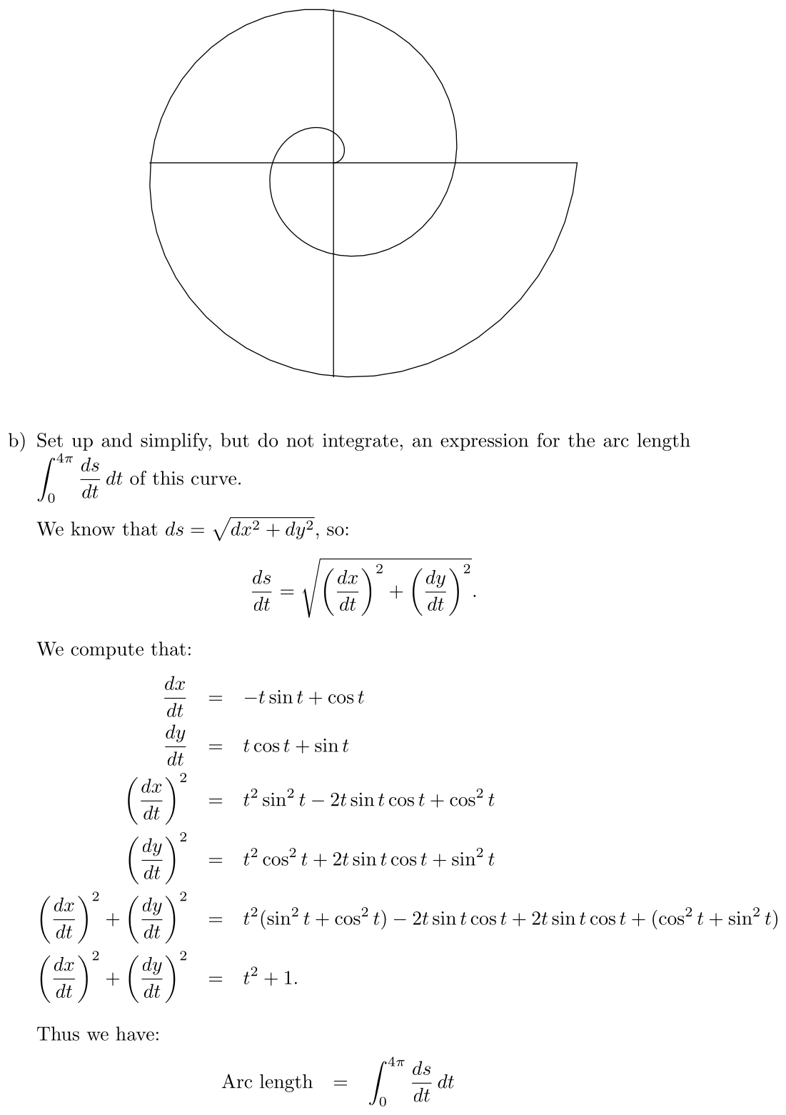 Answer Exploring a Parametric Curve