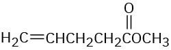 The condensed structural formula reads, H 2 C double bonded to C H C H 2 C H 2 C (double bonded to O) O C H 3.
