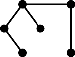 Three graphs. Each graph has 6 vertices and 5 edges.