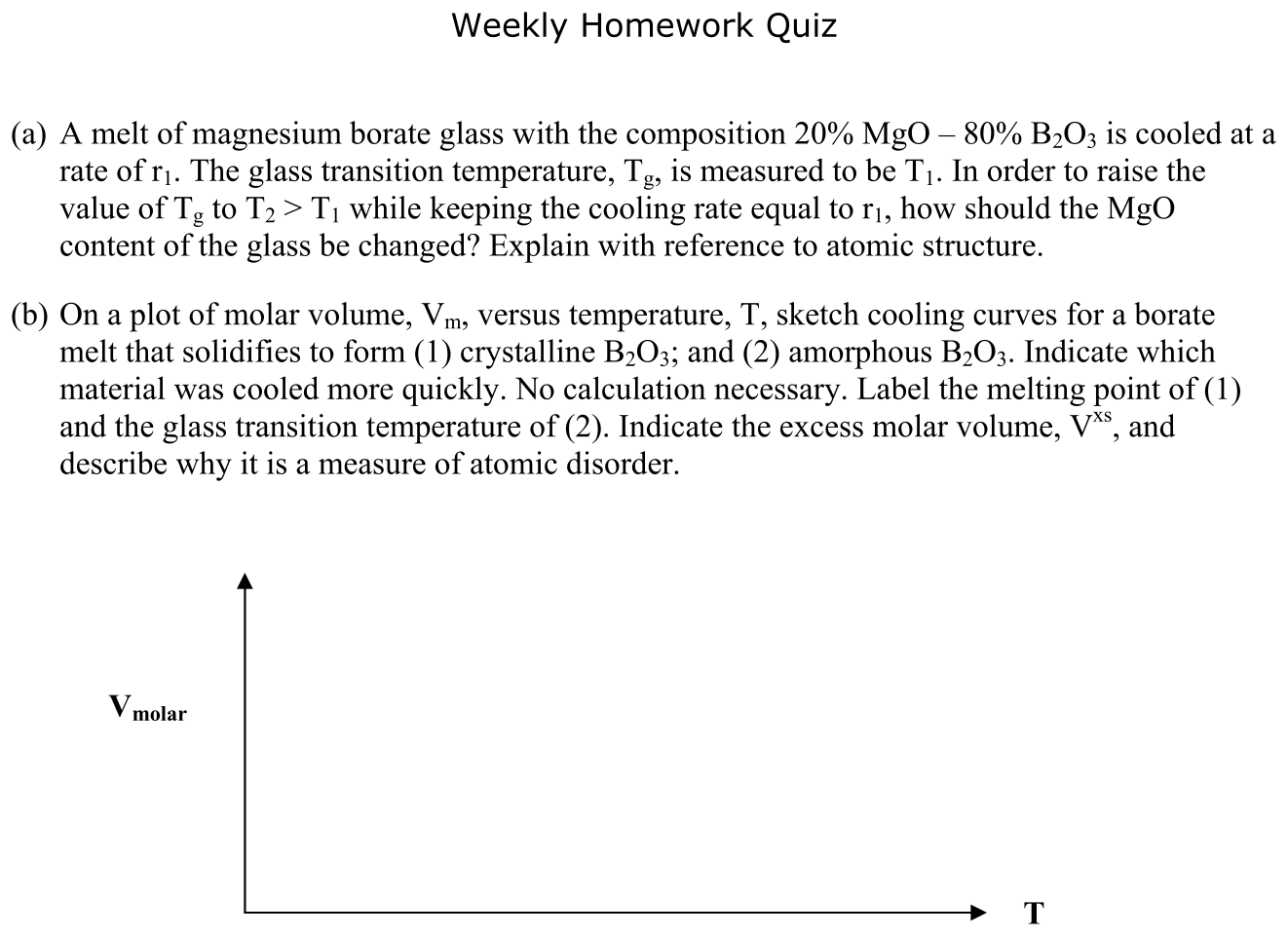 Problem Weekly Homework Quiz