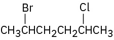 The structure of 2-bromo-5-chlorohexane.