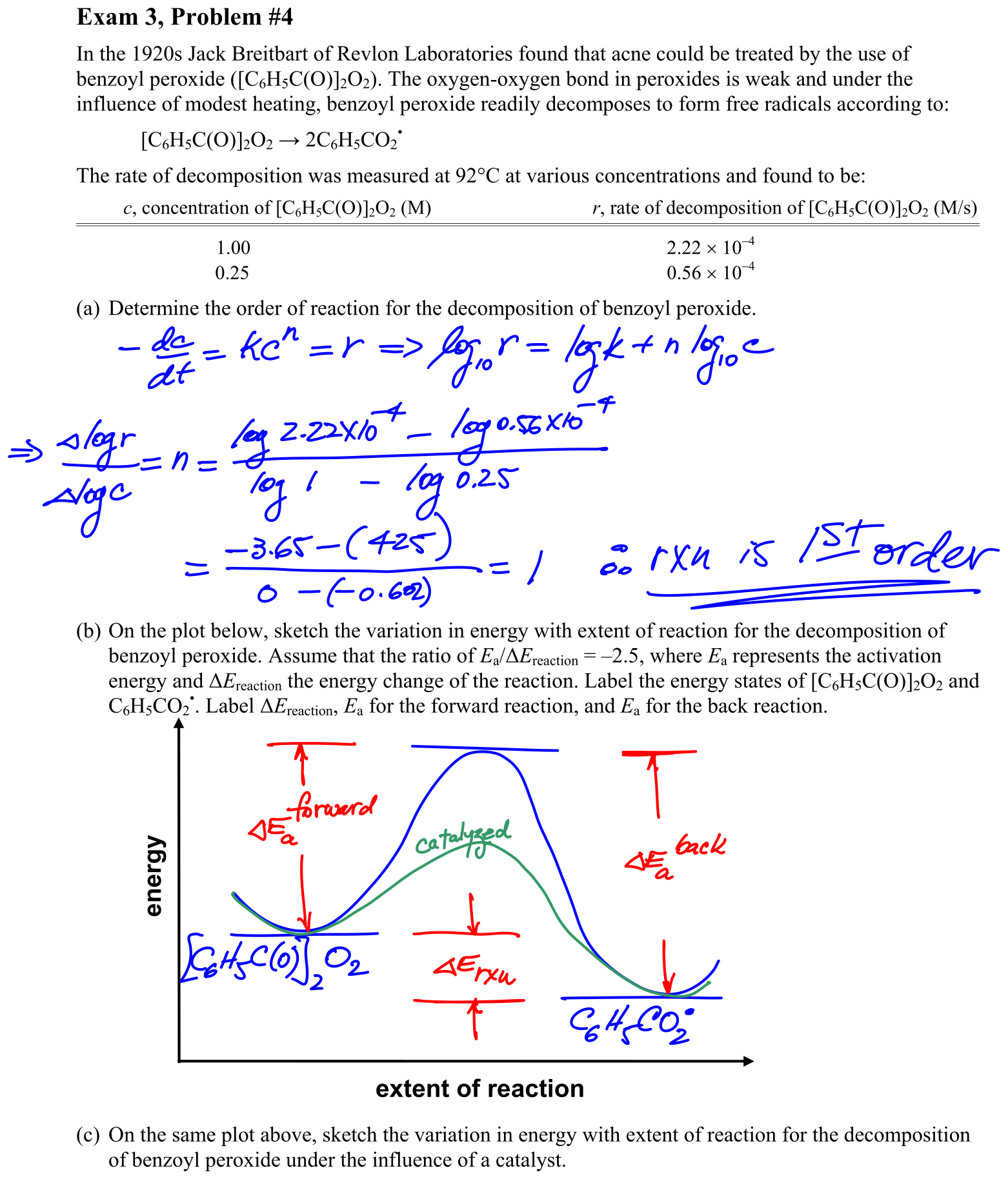 Answer Exam 3, Problem #4