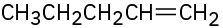 The condensed structural formula has a 5-carbon chain. C1 is double bonded to C2.