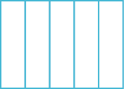 A rectangle is divided vertically into five equal pieces.