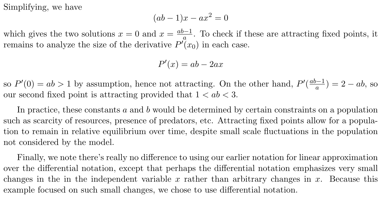 Answer Using Differentials to Study Population Dynamics