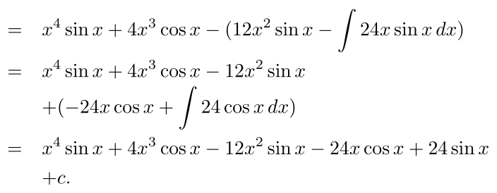 Answer Integral of x⁴ cos x