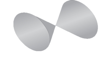 This figure is an elliptical cone on its side. It is inside of a box. The edges of the box represent the x, y, and z axes.