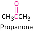 The chemical structure of propanone.