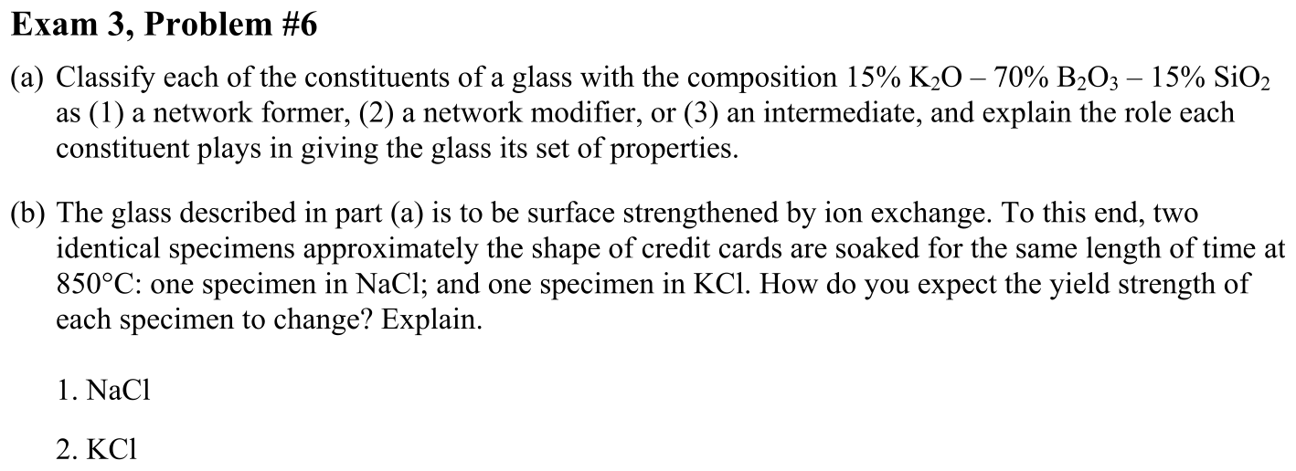 Problem Exam 3, Problem #6
