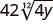 The image displays the mathematical expression 42 times the 12th root of 4y.