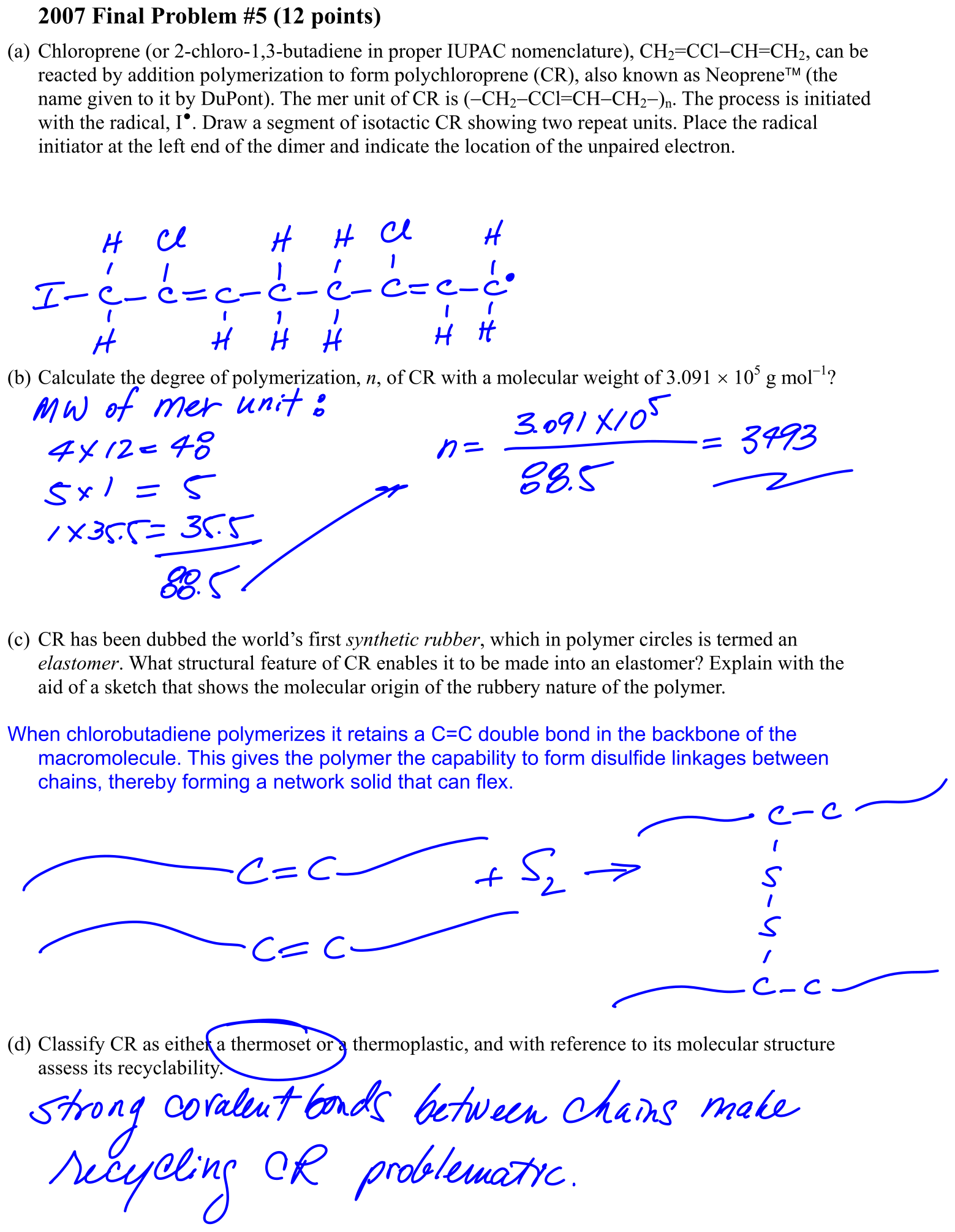 Answer 2007 Final, Problem #5