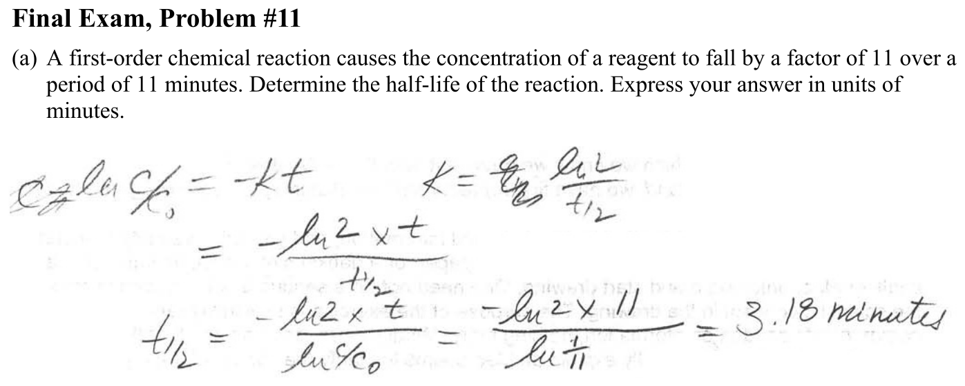 Answer Final Exam, Problem #11