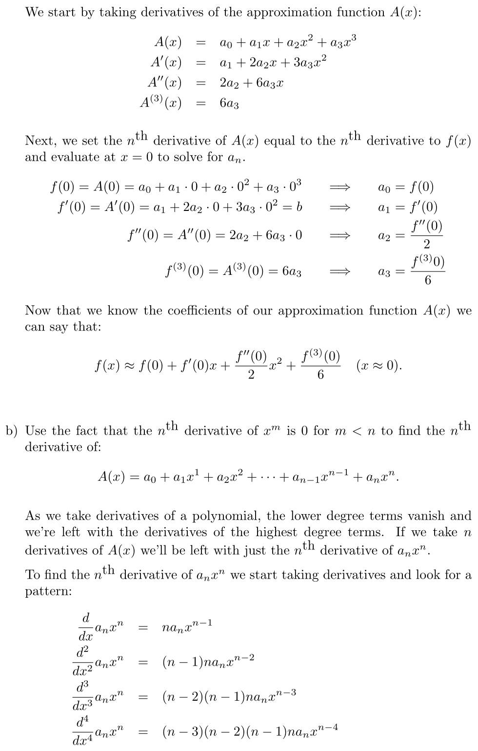 Answer Finding a Formula for the Best Degree n Approximation