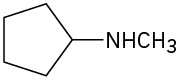 The structure of N-methylcyclopentanamine.