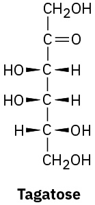 The structure of D tagatose which is a ketohexose. The molecular formula is C 6 H 12 O 6.