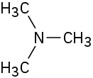 The structure of N,N-dimethylmethanamine in which nitrogen atom is bonded to three methyl groups.