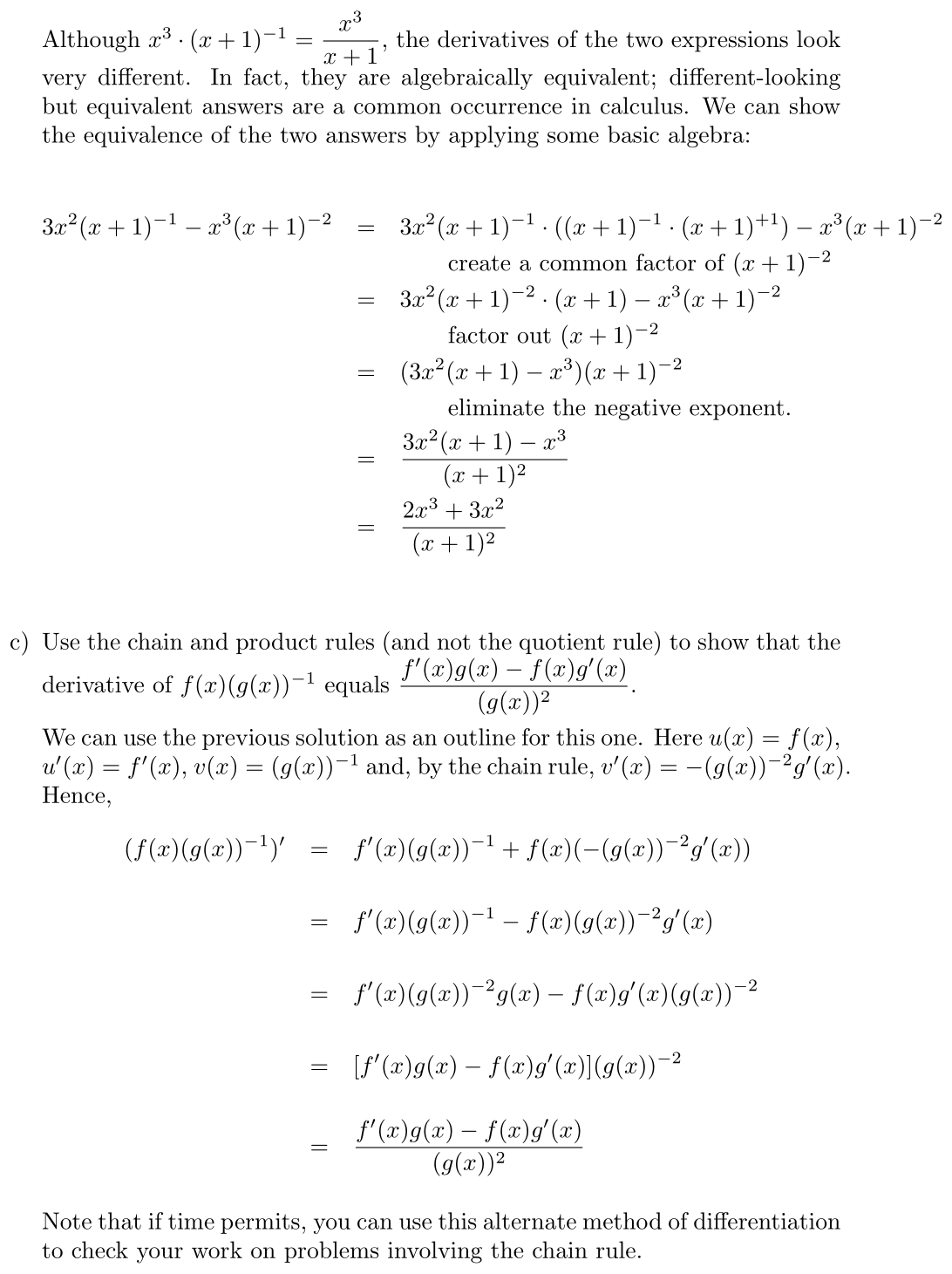 Answer Do We Need the Quotient Rule?