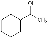 The structure has a cyclohexane ring bonded to a 2-carbon chain with a hydroxyl group bonded to C1 ring attachment.