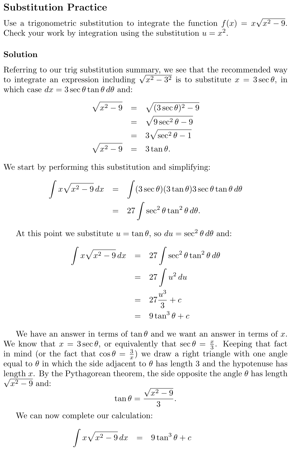 Answer Substitution Practice