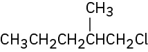 A condensed formula for 1-chloro-2-methylpentane.