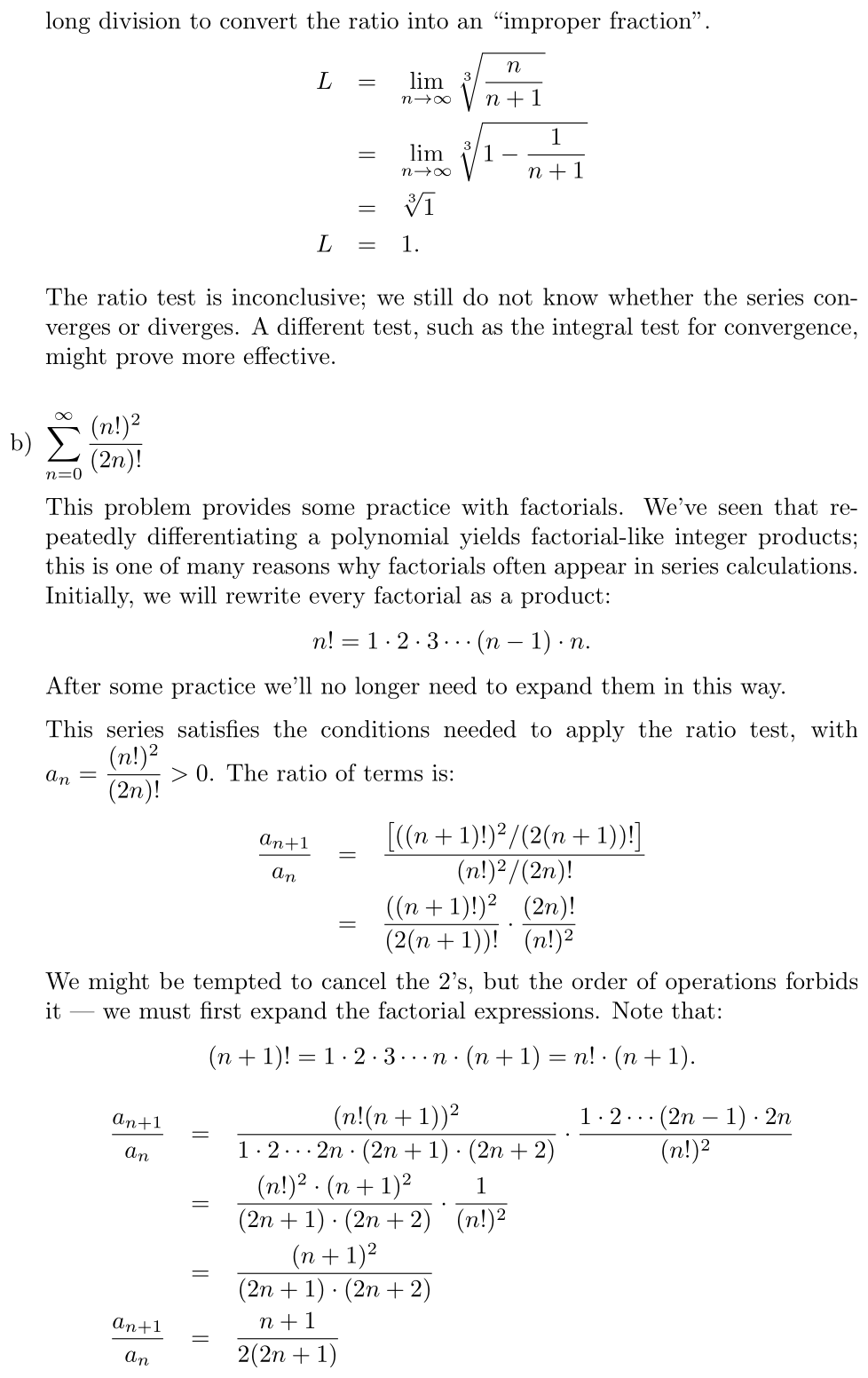 Answer Using the Ratio Test