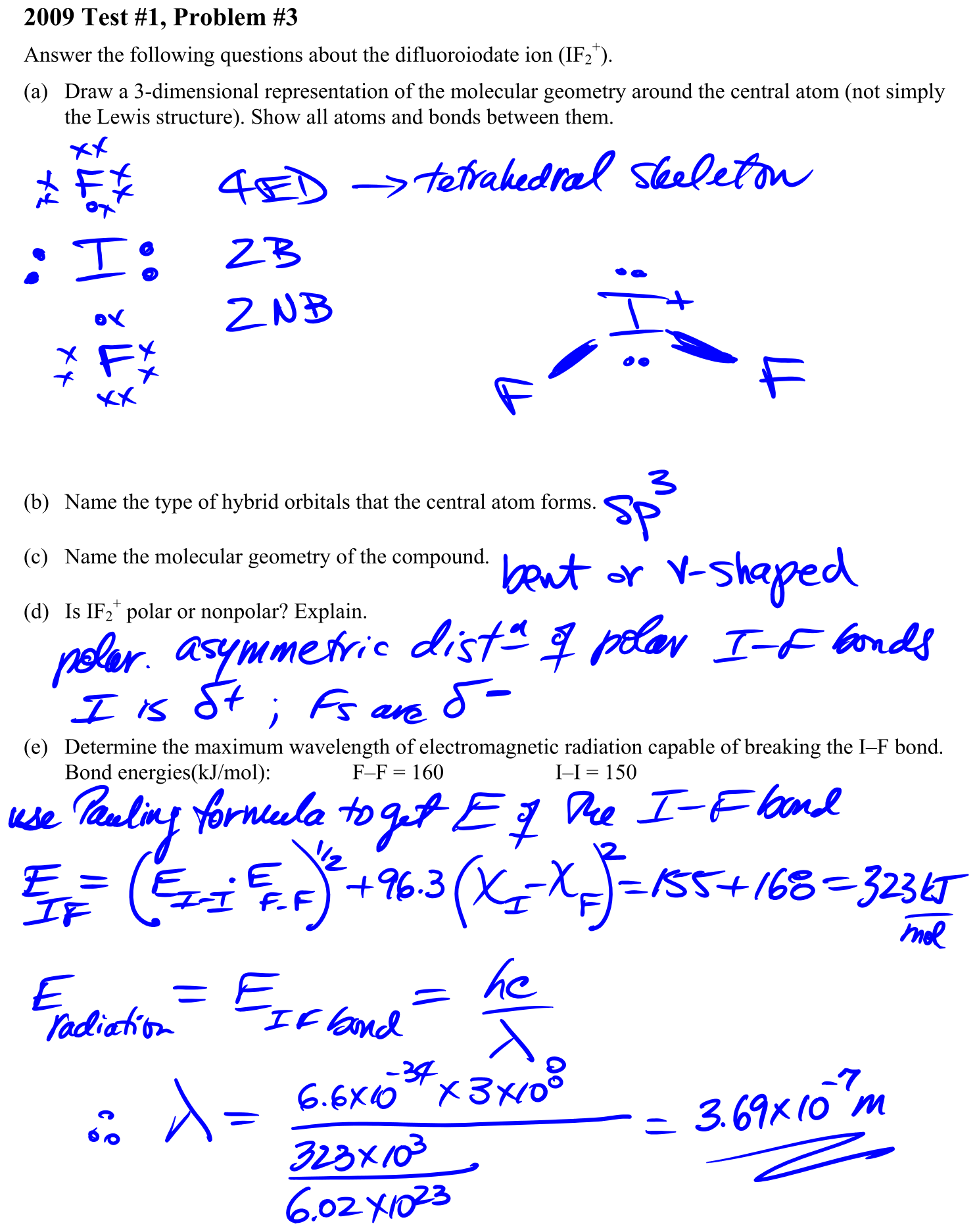Answer 2009 Test #1, Problem #3