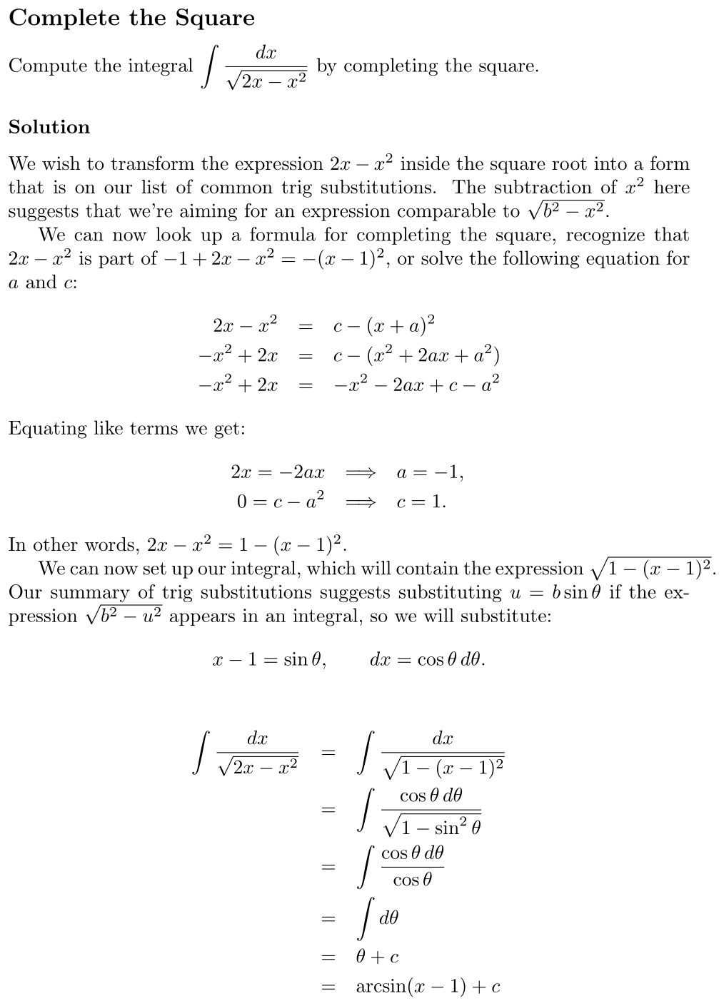 Answer Complete the Square