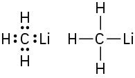 The Lewis structure and chemical structure of methyllithium.