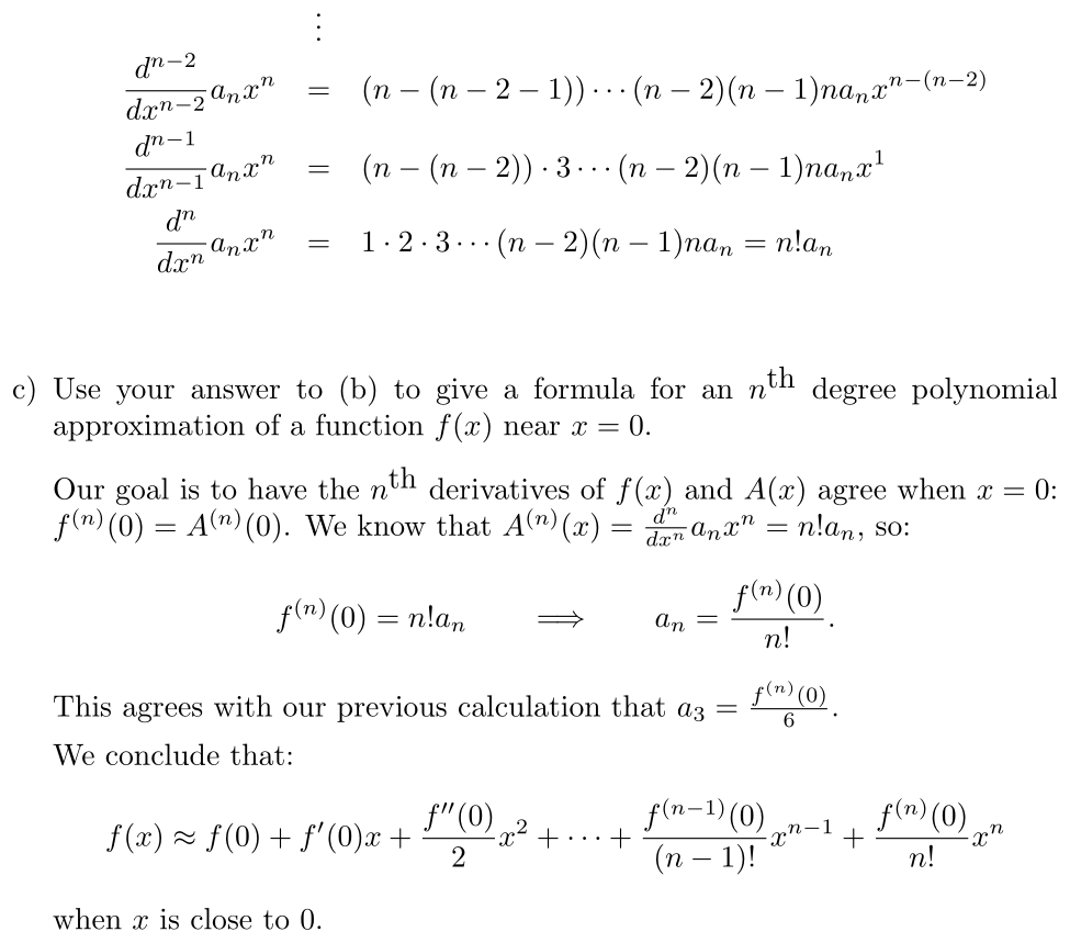 Answer Finding a Formula for the Best Degree n Approximation