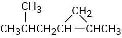 The condensed structure has a 6-carbon chain. C2 and C3 are bonded to a common methylene group. C5 is bonded to a methyl group.
