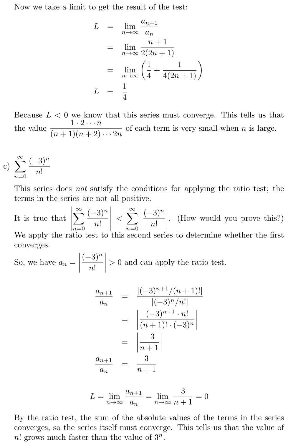 Answer Using the Ratio Test
