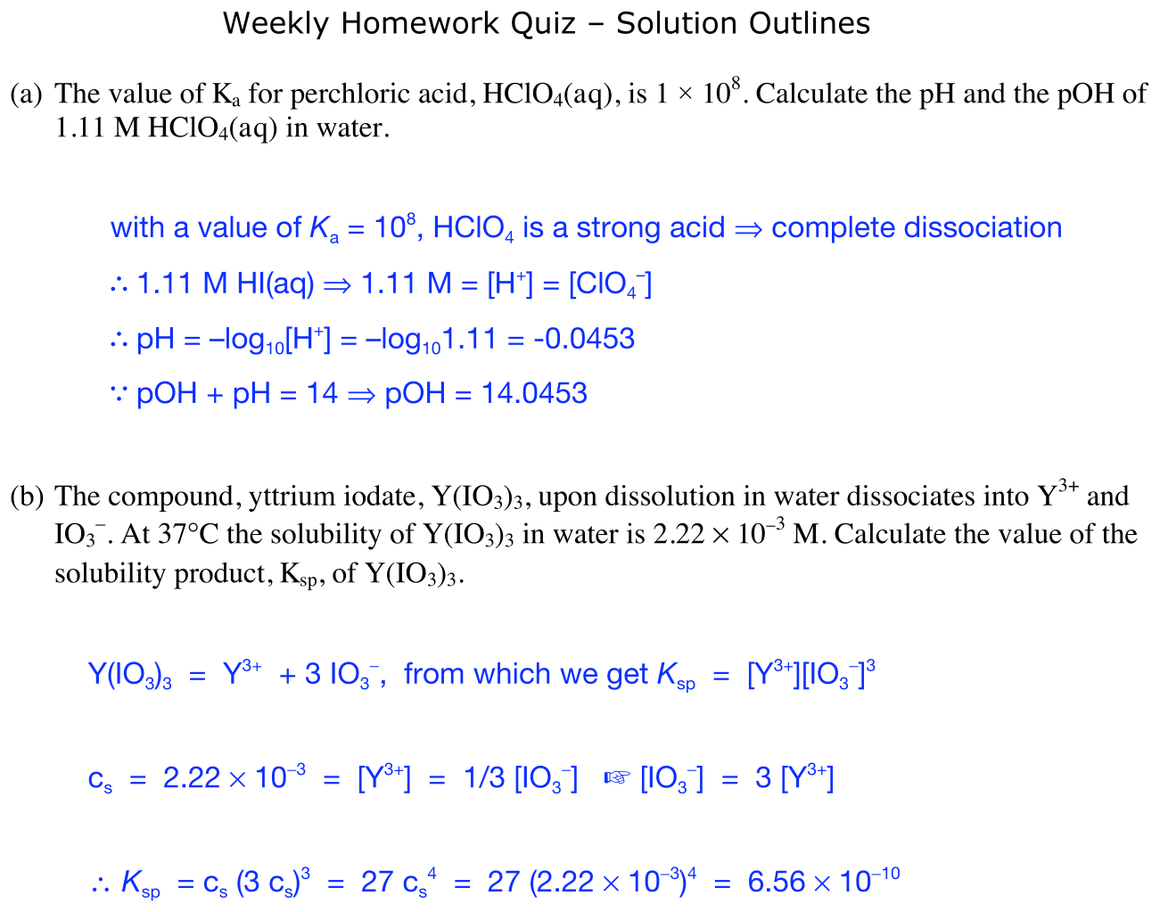 Answer Weekly Homework Quiz