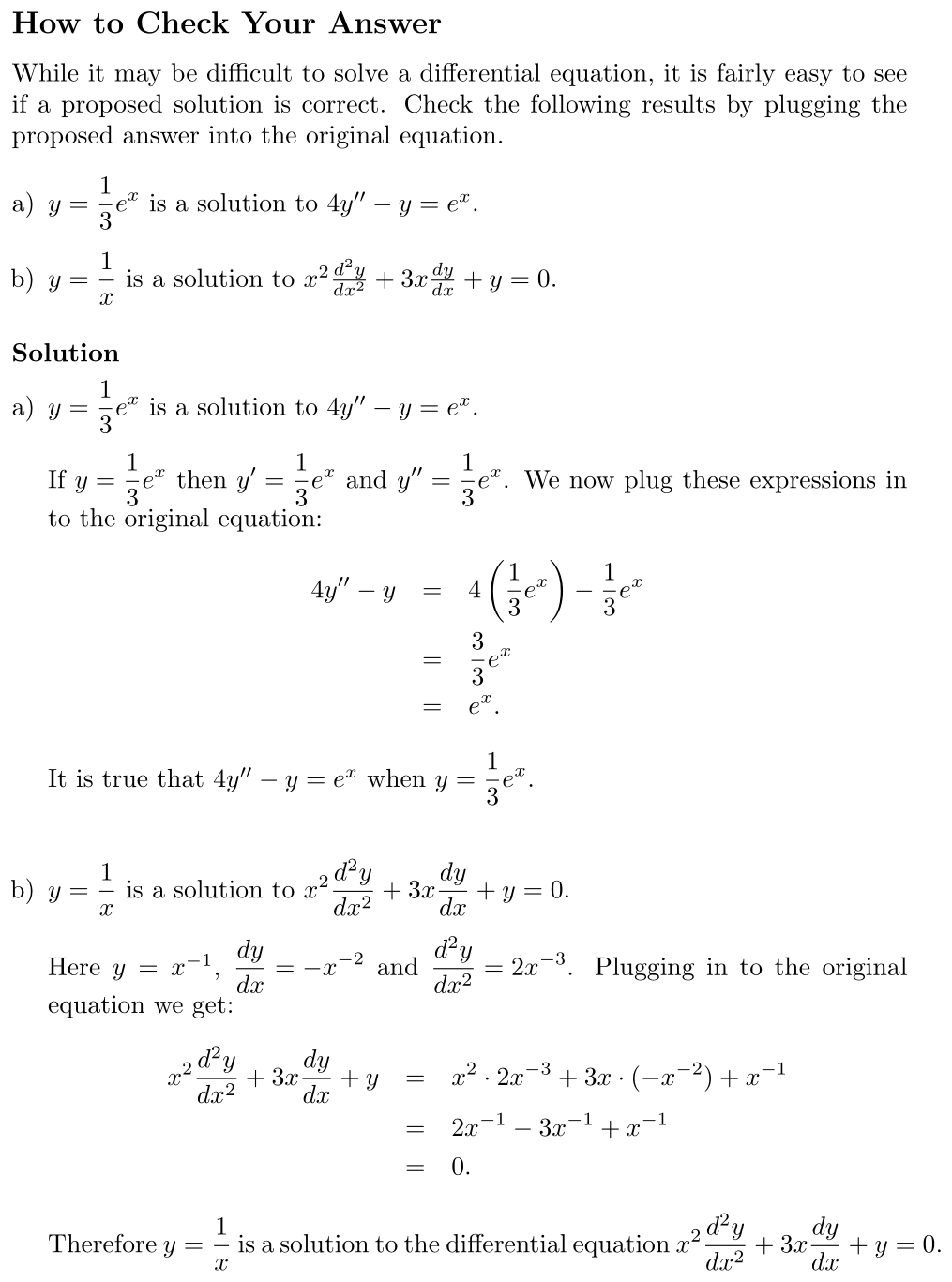 Answer How to Check Your Answer