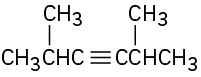 The structure of 2,5-dimethyl-3-hexyne.