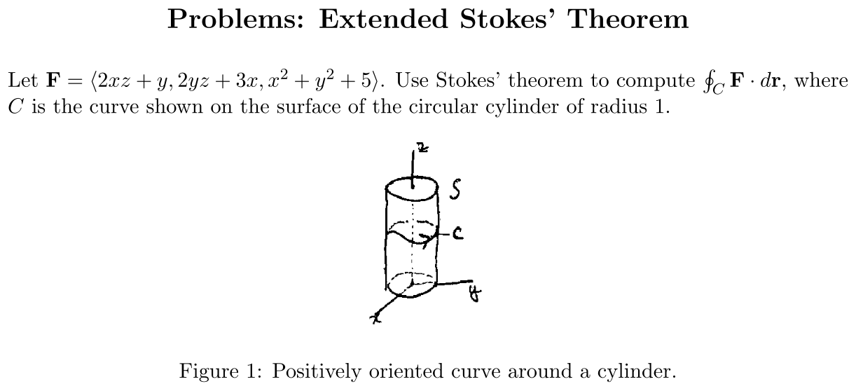 Problem Extended Stokes’ Theorem