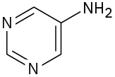A six-membered ring, two members of which are nitrogen, with one carbon between them. There are alternating single and double bonds. C 5 has an amino substituent.