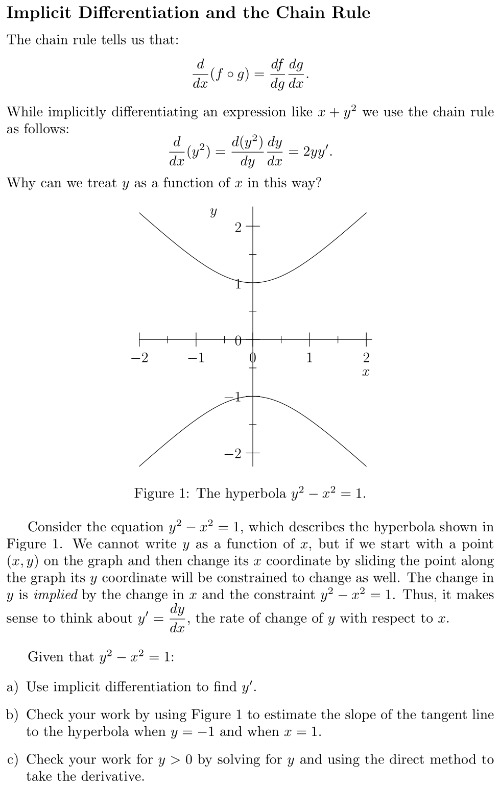 Problem Implicit Differentiation and the Chain Rule