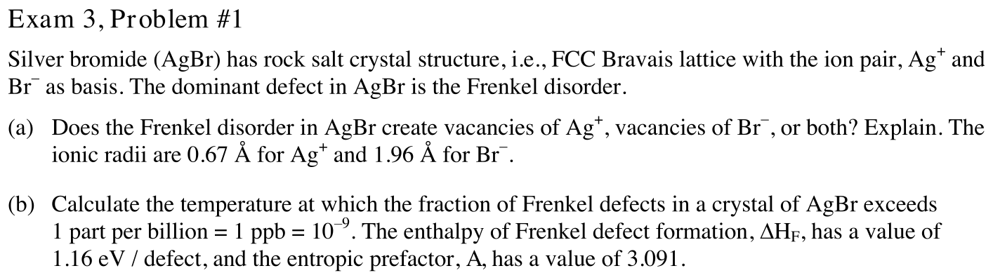 Problem Exam 3, Problem #1