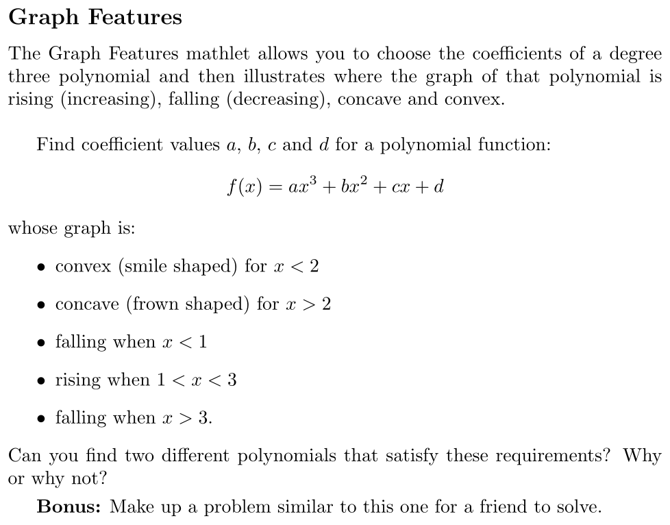 Problem Graph Features