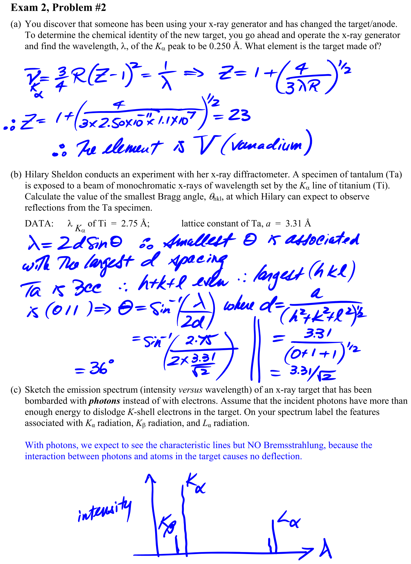 Answer Exam 2, Problem #2