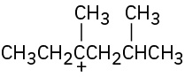 2,4-dimethyl-3-hexene with a cation on C 4