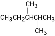 The molecular structure of 2,3-dimethylpentane featuring a five-carbon chain.