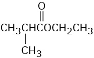 The condensed structural formula of ethyl isobutyrate.