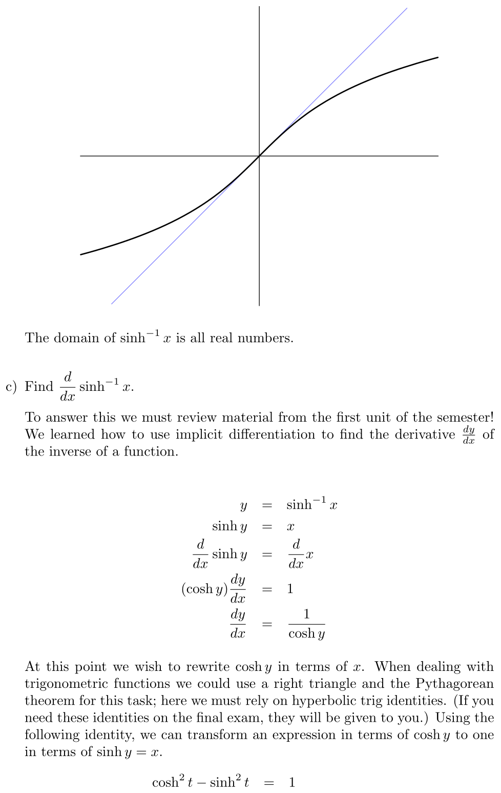 Answer Hyperbolic Sine