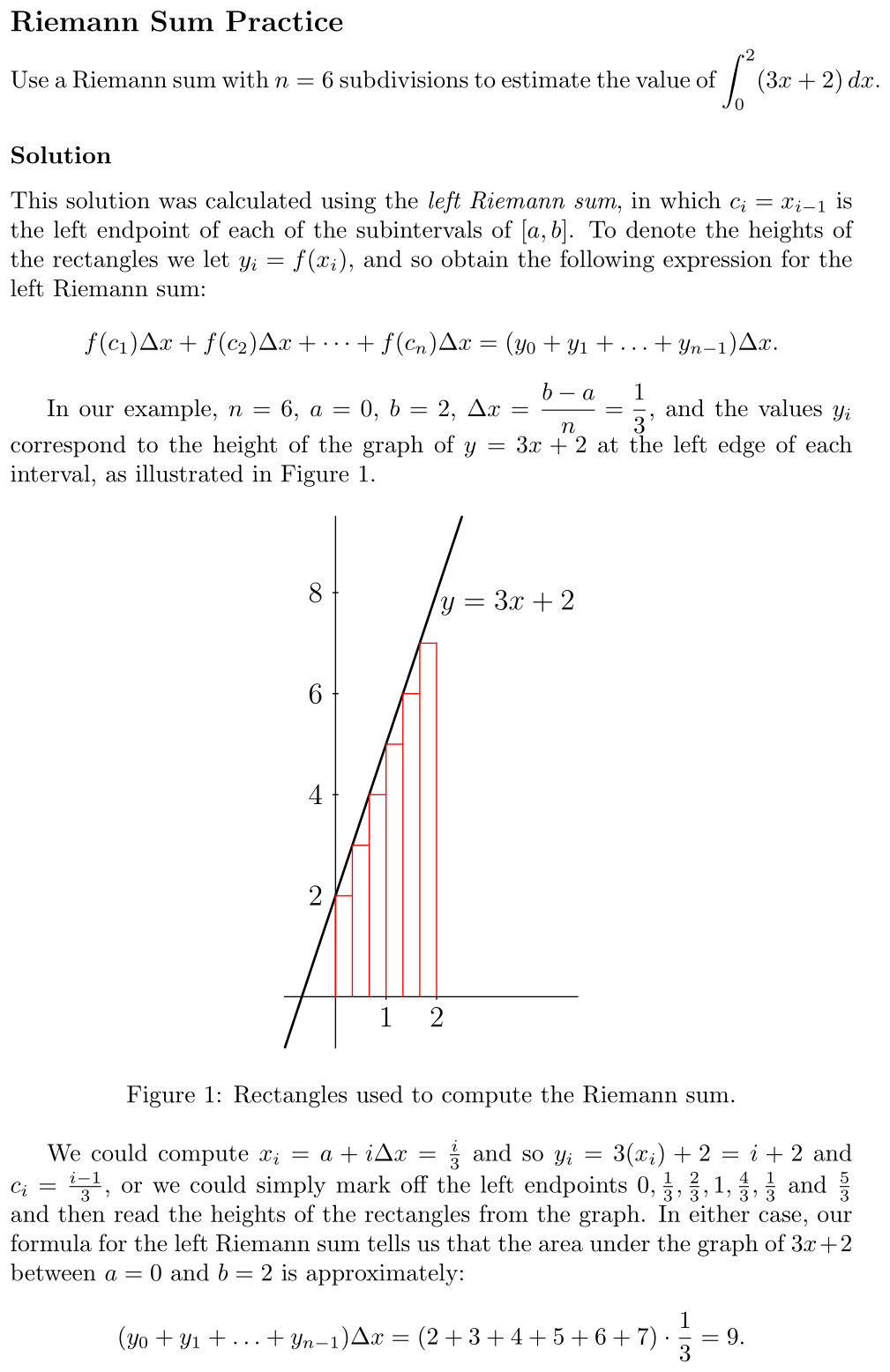 Answer Riemann Sum Practice